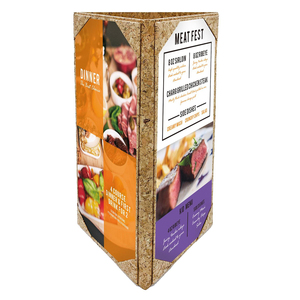 Cubiertas de Menú de Cuero Sintético de 3 Páginas, Plegables en Tres Partes, para Exhibición en Mesa, Soporte de Menú Tríptico, Venta al Por Mayor - Product Image 1