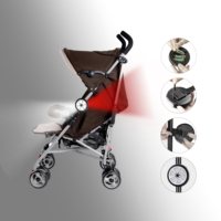 Nouvel arrivage Lampes LED pour vélo et poussette Lampes de landau intelligentes avec feux d'avertissement de sécurité Lampes de PRAM d'extérieur alimentées par batterie