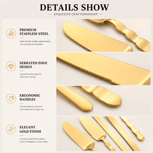 Ensemble de couteaux et fourchettes à gâteau en acier inoxydable 304, cuillère à dessert et à glace, spatule à pizza, outil de cuisine multifonctionnel, design moderne et élégant - Product Image 3