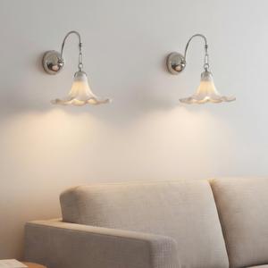 Lampade da Parete <span class=keywords><strong>in</strong></span> Ceramica Stile Francese Antico con LED 3000K Luce Calda, Garanzia di 3 Anni - Per Testata del Letto, Soggiorno, Corridoio, Balcone - Product Image 4
