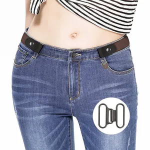 Trung Quốc mnaufatcurer Cung cấp vô hình phụ nữ căng vành đai đàn hồi vải khóa miễn phí lười biếng vành đai cho quần jean ăn mặc quần short