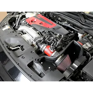 Sistem asupan udara dingin kinerja tinggi untuk Ford F250 F350 baja tahan karat perak kapas merah kasa 14.5*24.1*15.5 inci