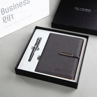 Bloc notes et stylo en cuir PU, avec Logo gaufré de haute qualité, ensemble cadeau pour planificateur Journal intime, agenda
