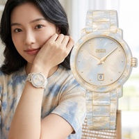 Asta Montre Quartz Femme Acétate Résine Guichet Calendrier Doux Minimaliste Style Bureau Cadeau Marché UE