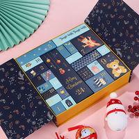 Boîte Cadeau Calendrier de l'Avent à Double Ouverture 24 Jours, Conception Personnalisée de Haute Qualité pour Noël