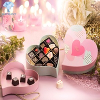 Luxe chocolade doos met hartvormig ontwerp, aangepaste logo, voor bruiloft, liefde, Valentijnsdag