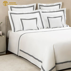 Prêt à expédier 100% coton taie d'oreiller broderie luxe hôtel lin king size taie d'oreiller housse <span class=keywords><strong>de</strong></span> coussin - Product Image 3