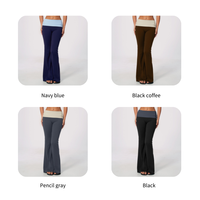 Nouveaux Leggings de Yoga Color Block à Taille Pliée, Jambes Évasées, pour Entraînement, Sport, Fitness, Pantalons à Jambes Larges, Vêtements de Sport, Leggings de Gym pour Femmes