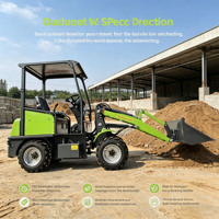 Mini-chargeuse compacte sur pneus, petite chargeuse frontale avec godet pour la construction, l'agriculture et l'aménagement paysager