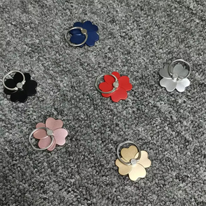 Support de téléphone portable en plastique avec anneau de maintien et béquille, motifs Chat, Ours, Trèfle, formes carrée, ronde, ovale - Product Image 2