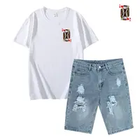 Men's Casual Cotton Printing T Shirt and Trouser Set