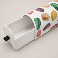 Boîte à macarons demi-ronde personnalisée et créative avec logo, emballage alimentaire rigide de luxe, boîte cadeau pour desserts, biscuits, pâtisseries