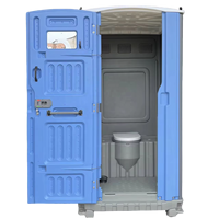 Toilettes mobiles écologiques durables à double toit en plastique avec douchette bidet, urinoir et lavabo pour parcs et extérieurs