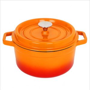 Casserole en fonte émaillée rouge de haute qualité pour la cuisson, avec coussinets isolants, disponible en OEM/ODM pour usines - Product Image 3