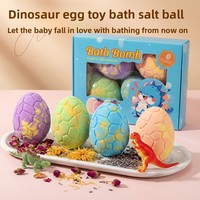 TK – Lot de 6 œufs de dinosaure à dissoudre pour le bain, avec jouet caché, ensemble d'aromathérapie, contrôle du sébum, exfoliant et nettoyant, emballés individuellement
