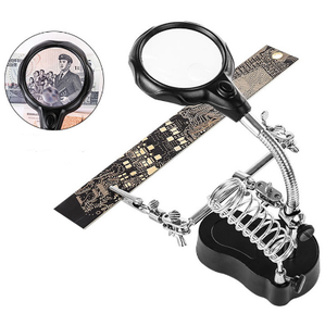 Braçadeira auxiliar, ferro de solda elétrica, estação de inspeção e manutenção, suporte tipo de lupa, vidro - Product Image 2