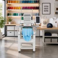 Machine à broder informatisée à tête unique automatique Revhon pour la broderie de casquettes, de t-shirts et de logos