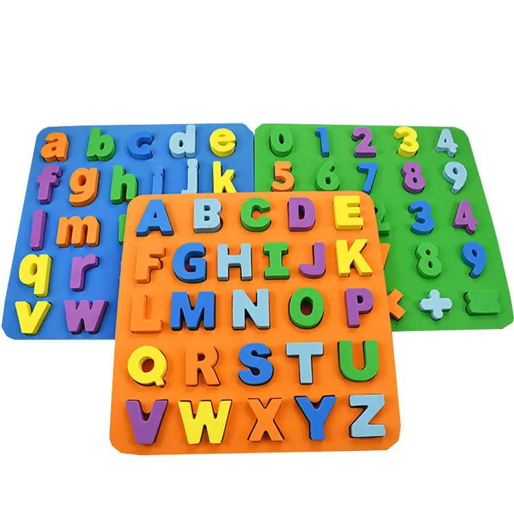 2024 Custom printing logo environment Non-toxic soft eva foam diy number alphabet jigsaw puzzle for kid toy teaching learning