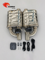 Silencieux d'échappement universel haute performance 2,75 pouces à double sortie avec valve électrique et tube perforé pour modification automobile