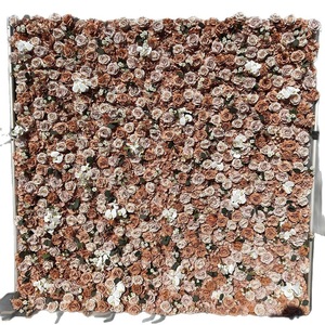 Mur de fleurs artificielles 3D et 5D en roses rouges, design enroulable 8x8 pieds, idéal pour la décoration de mariage - Product Image 6