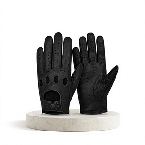 Black sheep Leather Driving <b>Gloves</b> with Perforated Design and Adjustable Wrist Strap for Men and <b>Women</b> - Product Image 5