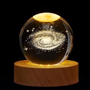 Mayorista Arte Bola de Cristal Lámpara de Noche 3D Sistema Solar Luminoso Bola de Cristal Decoración Led Noche - Product Image 6
