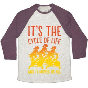 T-shirt de baseball unisexe en tissu mélangé avec impression blanche « It's the Cycle of Life Spinning Parody » - Product Image 5