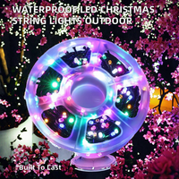 Guirlandes lumineuses de Noël LED blanc chaud IP44 étanches rechargeables DC 12V alimentées par batterie 50M pour décorations d'arbres en extérieur