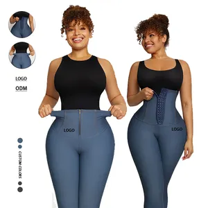 2023 HEXIN Custom vita alta Tummy Control Butt Lifter Skinny Shapwear Panty Jeans palestra fitness vita trainer leggings per le donne