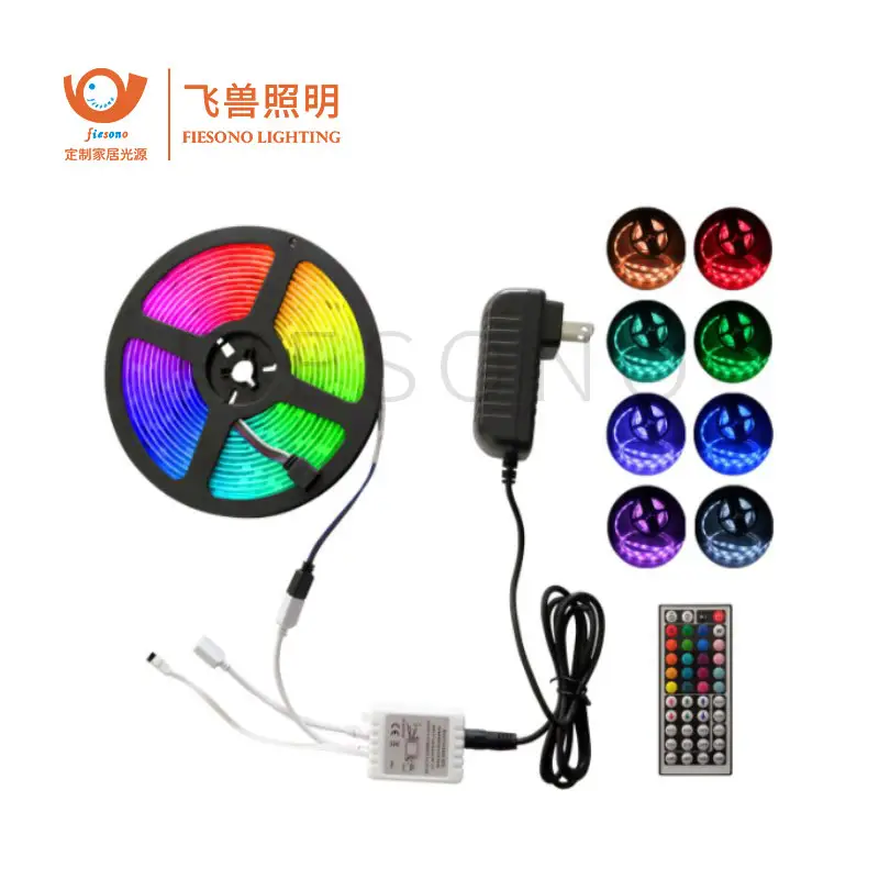 5M intelligente ha condotto la striscia impermeabile 5050 RGB 24key ir remote cambiamento di colore di controllo 16.4ft led luci di striscia