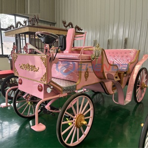 Carruaje rosa de Cenicienta de buena calidad, romántico carruaje eléctrico para paseos turísticos con decoración dorada. - Product Image 4
