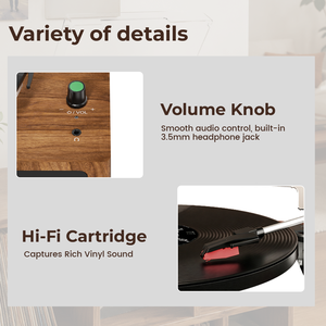 Fonógrafo de Madera Estilo Vintage a <span class=keywords><strong>Buen</strong></span> Precio, Reproductor de Discos Todo en Uno, <span class=keywords><strong>Tocadiscos</strong></span> Portátil de Madera - Product Image 4