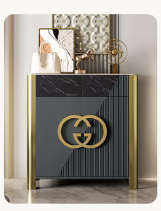 رف أحذية بتصميم إيطالي متين عالي الجودة من الخشب الصلب بسعة كبيرة وقاعة حية بتصميم حديث فاخر لمدخل الغرفة - Product Image 4