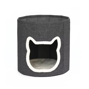 Cama para Animais de Estimação Moderna Anti-Stress Personalizada pela Fábrica, Divertida, de Pelúcia Curta para Cães e Gatos de Interior com Embalagem em Cartão de Padrão Sólido - Product Image 4
