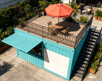 Stand mobile préfabriqué de luxe personnalisé pour café et snack-bar, conteneur plat 40FT/20FT, idéal pour événements éphémères