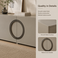 Modernes Minimalistisches Sideboard aus Massivem Eichenholz mit Rundem Griffdesign für Wohnzimmer und Esszimmer Aufbewahrung