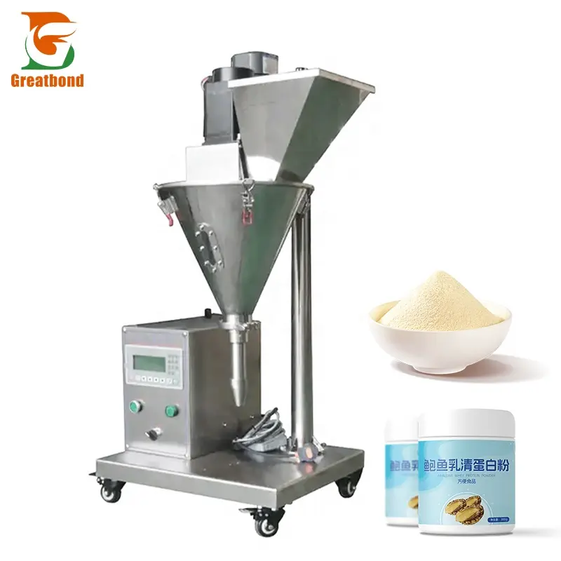 China Hersteller halbautomatische kleine manuelle Trockenpulver-Verpackungsmaschine Curry Masala Kosmetik Weizenmehl Wiege-Schneckenfüllmaschine