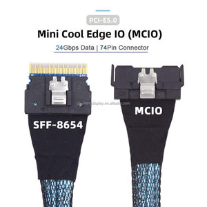 Mcio X8 SAS Mini PCIe Gen5 Mạng Cáp SFF 8654 74pin tốc độ cao sff1016 74pin đồng đôi thẳng cổ phiếu cho mạng - Product Image 5
