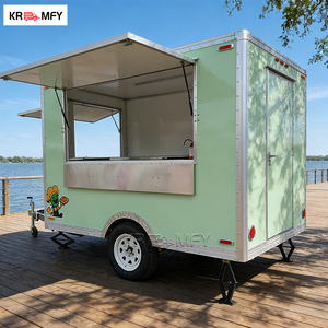 Carrito de comida callejero para hot dogs, remolque móvil pequeño para postres con dulces y papas fritas - Product Image 1