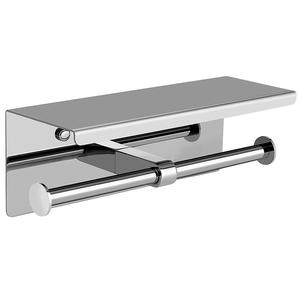 Porte-papier toilette mural rectangulaire en acier inoxydable Steel Dynasty, double barre, finition polie miroir moderne - Product Image 1