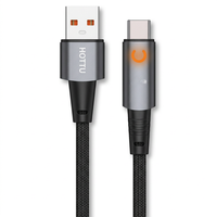 Câble de charge USB-A vers Type-C tressé noir pour smartphone, tablette, batterie externe, ordinateur portable, voiture, maison, voyage
