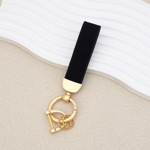 KC397 Gantungan Kunci Kulit dengan D-Ring, Gantungan Kunci Kulit Mewah dengan Kancing Putar - Product Image 6