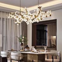 Lustre suspendu personnalisé pour salon, hall de villa, en verre exquis, design haut de gamme, motif grappe de raisin