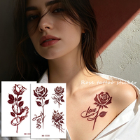 Tatouages semi-permanents imperméables à base de jus de plantes, petits tatouages temporaires réalistes en forme de papillon pour femmes, poignets, chevilles, faux tatouages