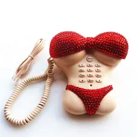 Creative Bikini Shape Landline Telephone with Red Headset