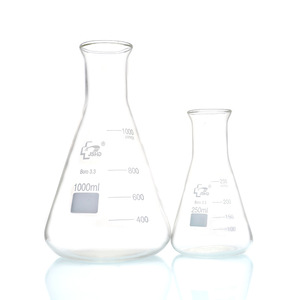 Fiole conique Huida 250 ml 500 ml en verre de qualité A pour laboratoire, haute transparence, surface lisse - Product Image 4