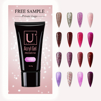 Vente en gros d'ongles paillettes couleurs UV acrylique Poly Gel couche de base pour acrylique et gel poly extension gel pour ongles clair