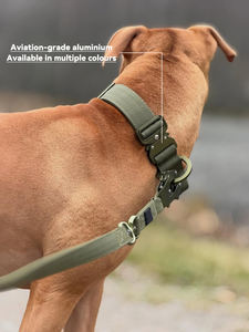 कस्टम हल्का एल्यूमीनियम धातु बकल कुत्ते कॉलर बड़े समायोज्य नायलॉन भारी शुल्क सामरिक प्रशिक्षण कुत्ते कॉलर - Product Image 4