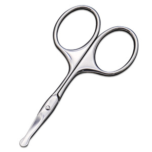 Yangjiang Stainless Steel Curved Eyebrow Scissors Blunt Tip All Steel Nose Hair Trimming Makeup Tool - Product Image 2