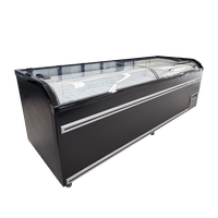 Congélateur coffre commercial à vitre incurvée 500L-700L, vitrine à glaces à porte coulissante pour supermarché